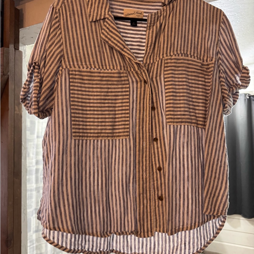 Striped Button-Up Shirt